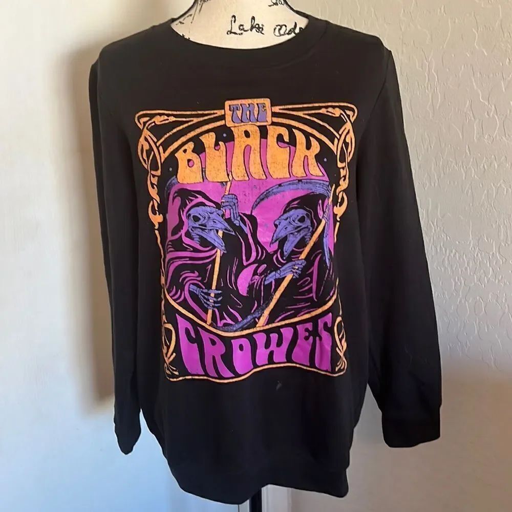 The Black Crowes Black Graphic Lightweight Sweatshirt